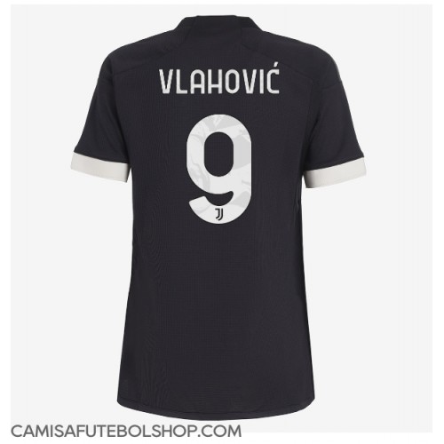 Camisa de time de futebol Juventus Dusan Vlahovic #9 Replicas 3º Equipamento Feminina 2023-24 Manga Curta